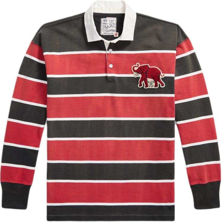 Polo Ralph Lauren elephant-patch striped polo shirt