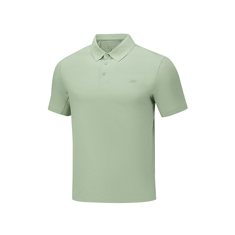 Skechers Polo Shirts Men's Water Green Gray/04PY Lapel Moderate