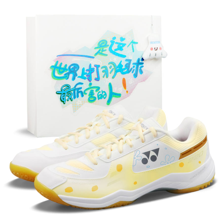 YONEX Power Cushion Cushioning Abrasion Resistant Breathable Coverage Low top Badminton Shoes Unisex White Pink