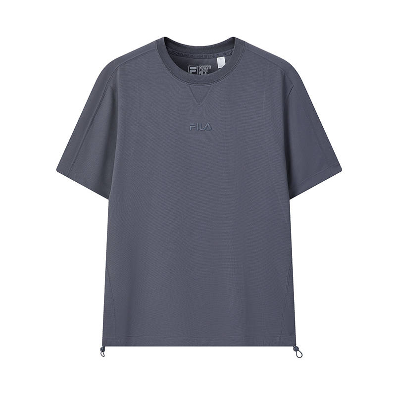 FILA ORIGINALE T Shirts Men's Steel Gray Crew Neck Moderate