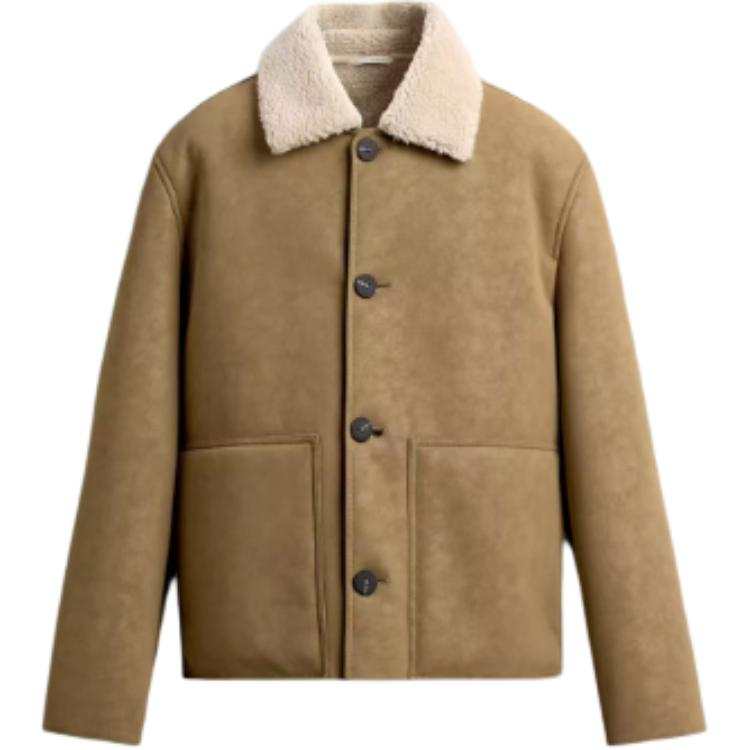 ZARA ZARA Jackets Men's Khaki Lapel Thickened Other