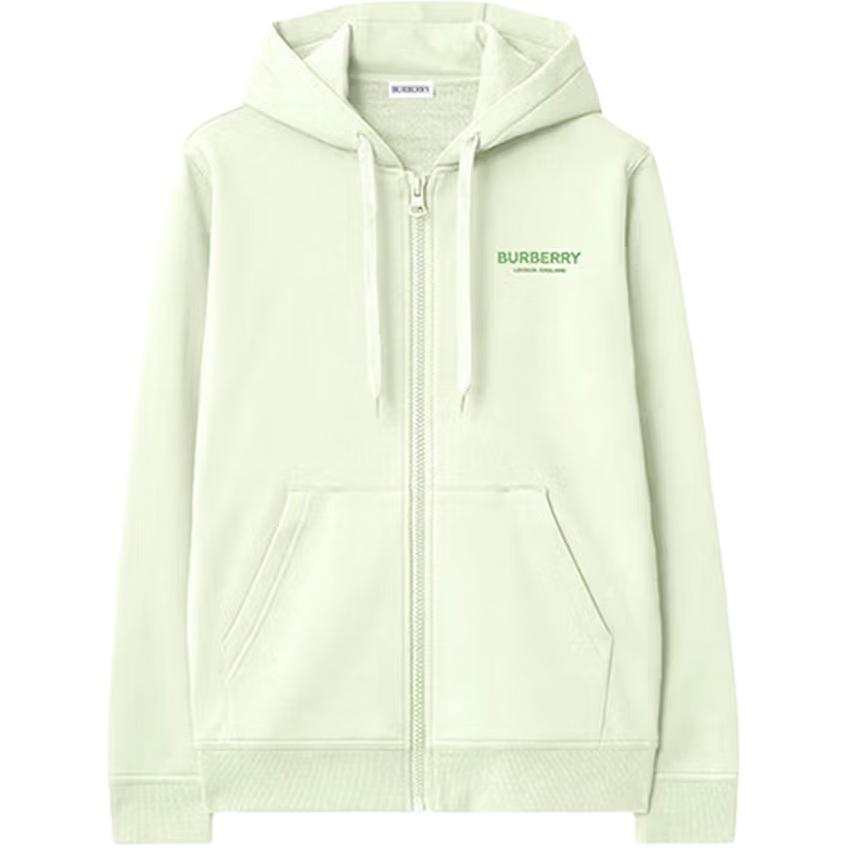 Burberry Sweatshirts Men's Light Green Hooded Non Detachable Moderate Other