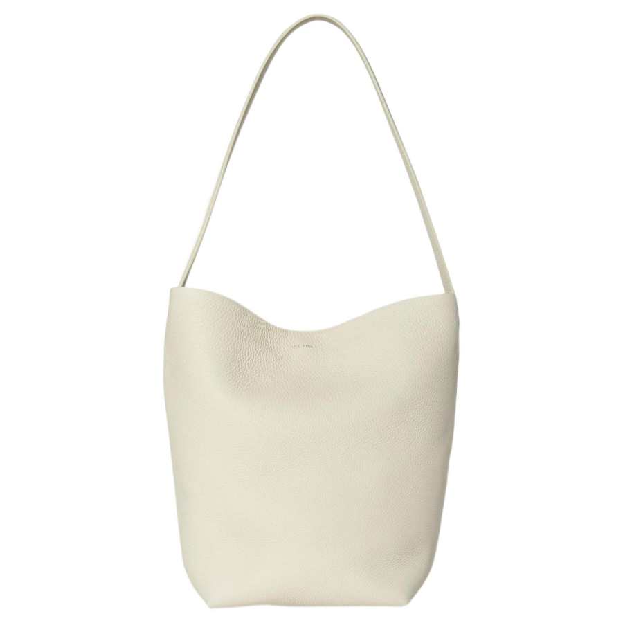 THE ROW N/S Park Grain Calfskin Bucket Bag Tote Handbag, Shoulder Bag Women's Ivory White