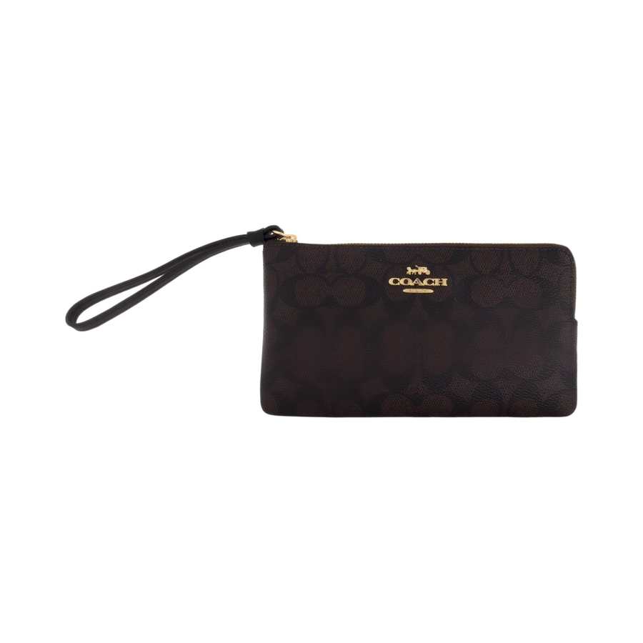 COACH COACH Artificial Leather Clutch Small Women's Walnut & Black