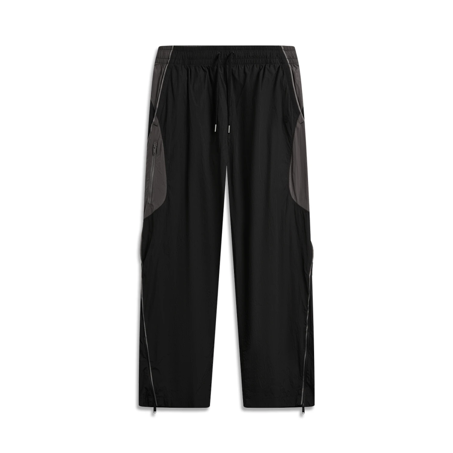 Li-Ning Li Ning Casual Pants Men's Black/Dark Navy Gray Moderate Straight Fit Pants