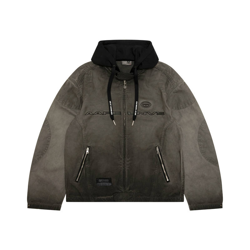 Aape Jackets Men's Gray GYU Stand Collar Moderate Other