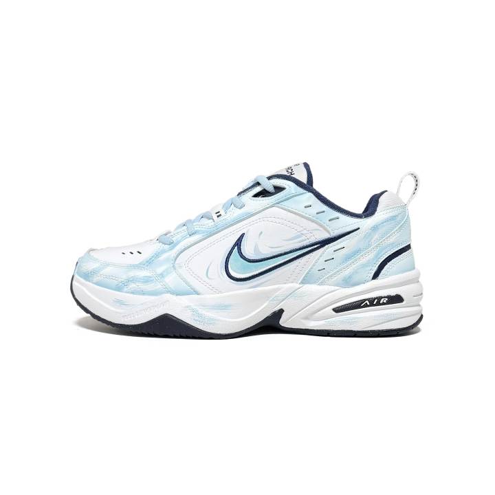 Nike Nike Air Monarch 4 Oceanic Pattern Abrasion Resistant Height Increasing Low top Chunky Sneakers Unisex Ice Blue