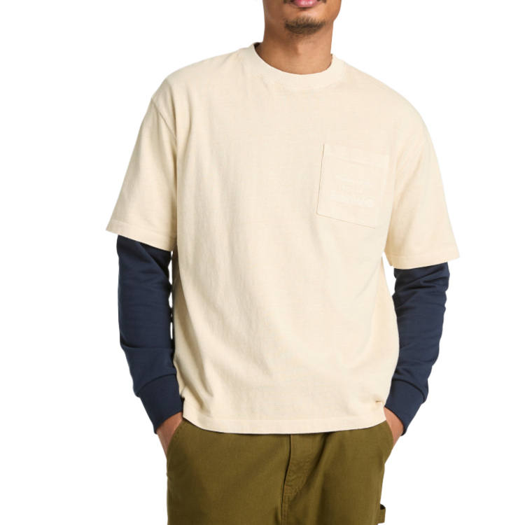 Timberland T Shirts Men's Light Khaki Crew Neck Moderate
