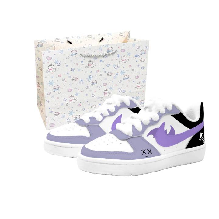 Nike Nike Court Borough 2 Purple Myst Phantom, Kung Fu Rabbit Leather Cushioning Abrasion Resistant Slip Resistant