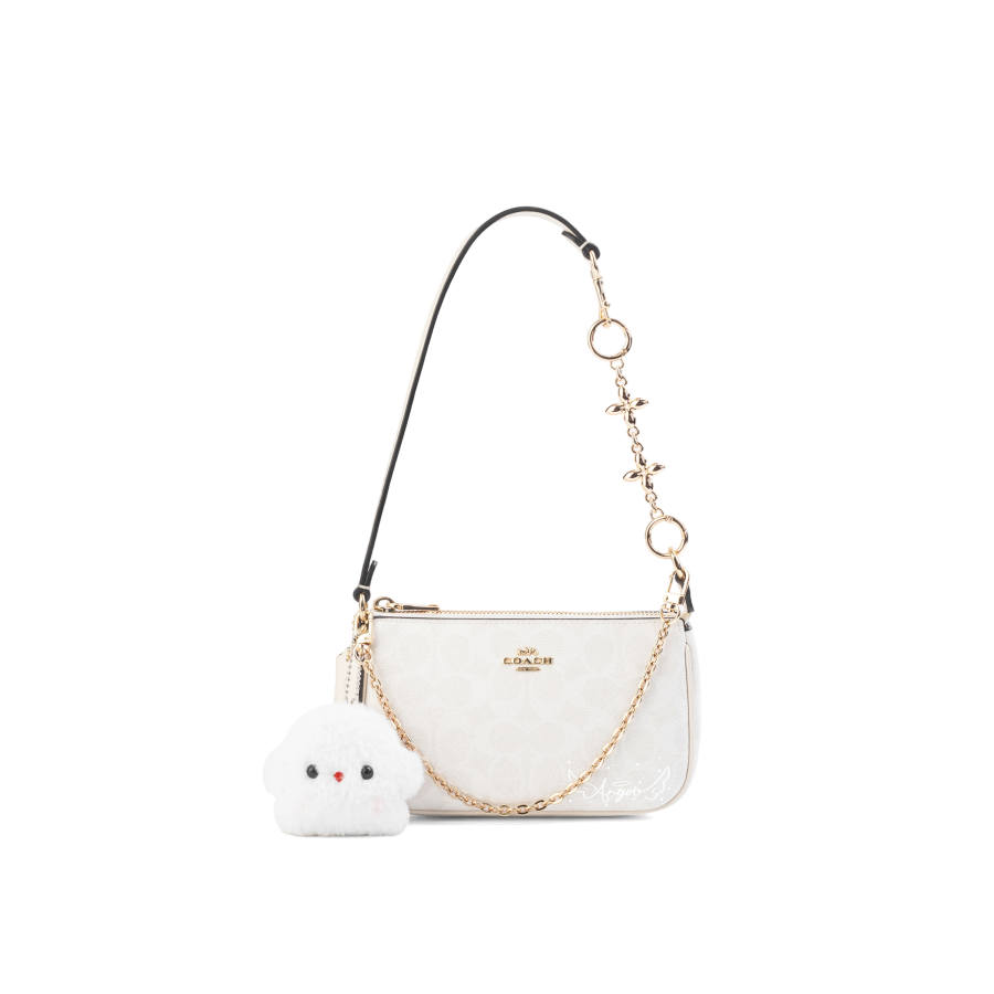 COACH Nolita Artificial Leather Handbag Small Women's White