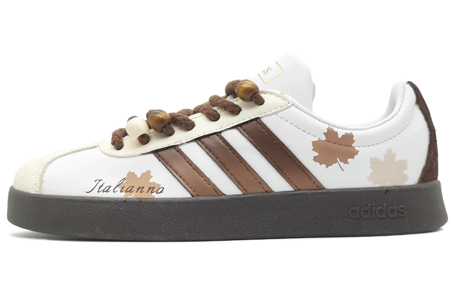 Adidas Adidas VL COURT 2.0 Caramel Deciduous Leaves Slip Resistant Low top Skateboard Shoes Unisex Brown