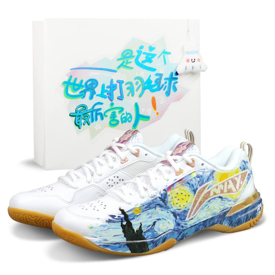 Li-Ning Li Ning Blade Max Cushioning Abrasion Resistant Low top Badminton Shoes Unisex White Blue