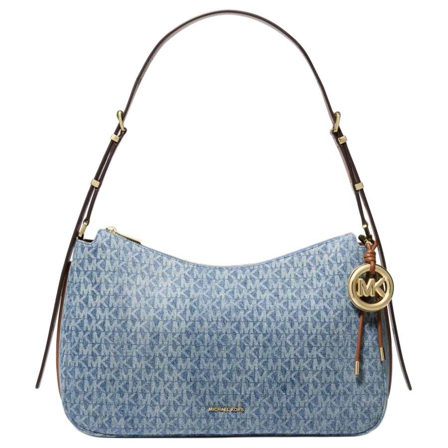 MICHAEL KORS Nolita Cotton Shoulder Bag Medium Women's Blue