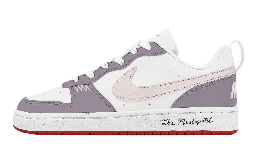 Nike Nike Court Borough Private Seal Abrasion Resistant Slip Resistant Low top Skateboard Shoes Unisex White Purple Pink