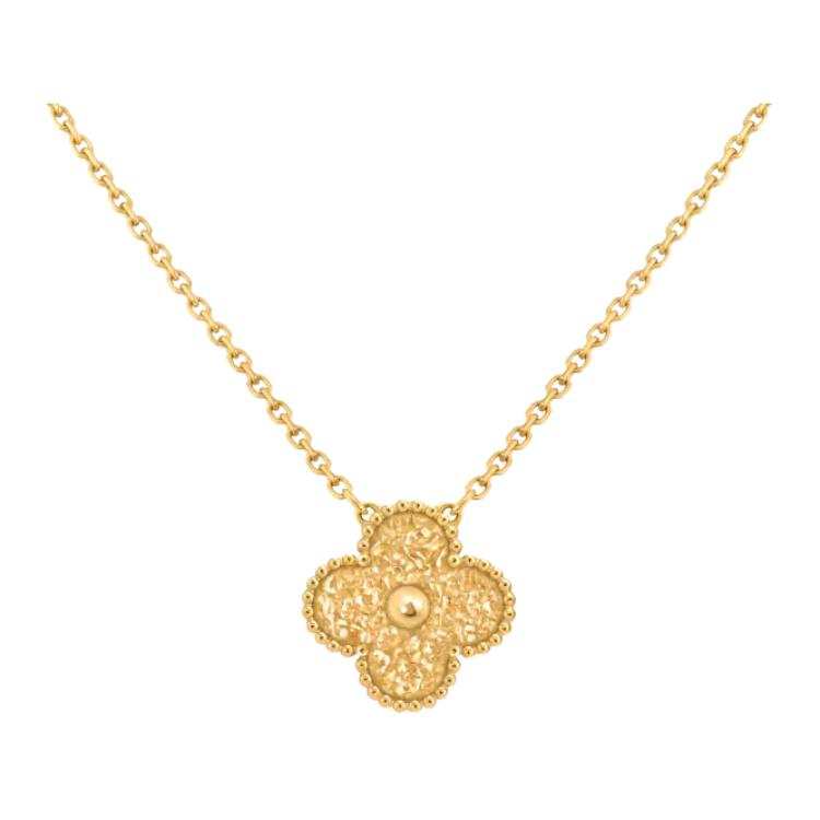 Van Cleef & Arpels Alhambra 18K Gold Necklaces Unisex Gold