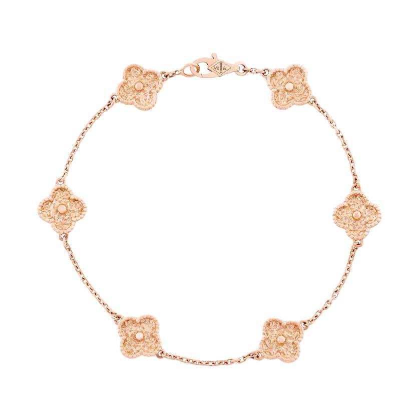 Van Cleef & Arpels Alhambra 18K Gold Bracelets Unisex Rose Gold