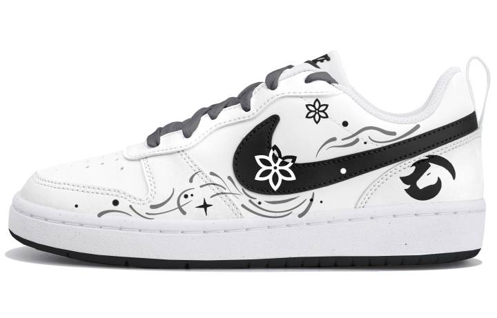 Nike Nike Court Borough 2 Low top Skateboard Shoes Black White Teenagers