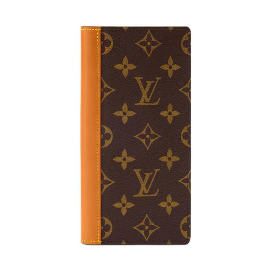 LOUIS VUITTON Brazza Monogram Archive Coated Canvas With Leather Wallet Men's Brown