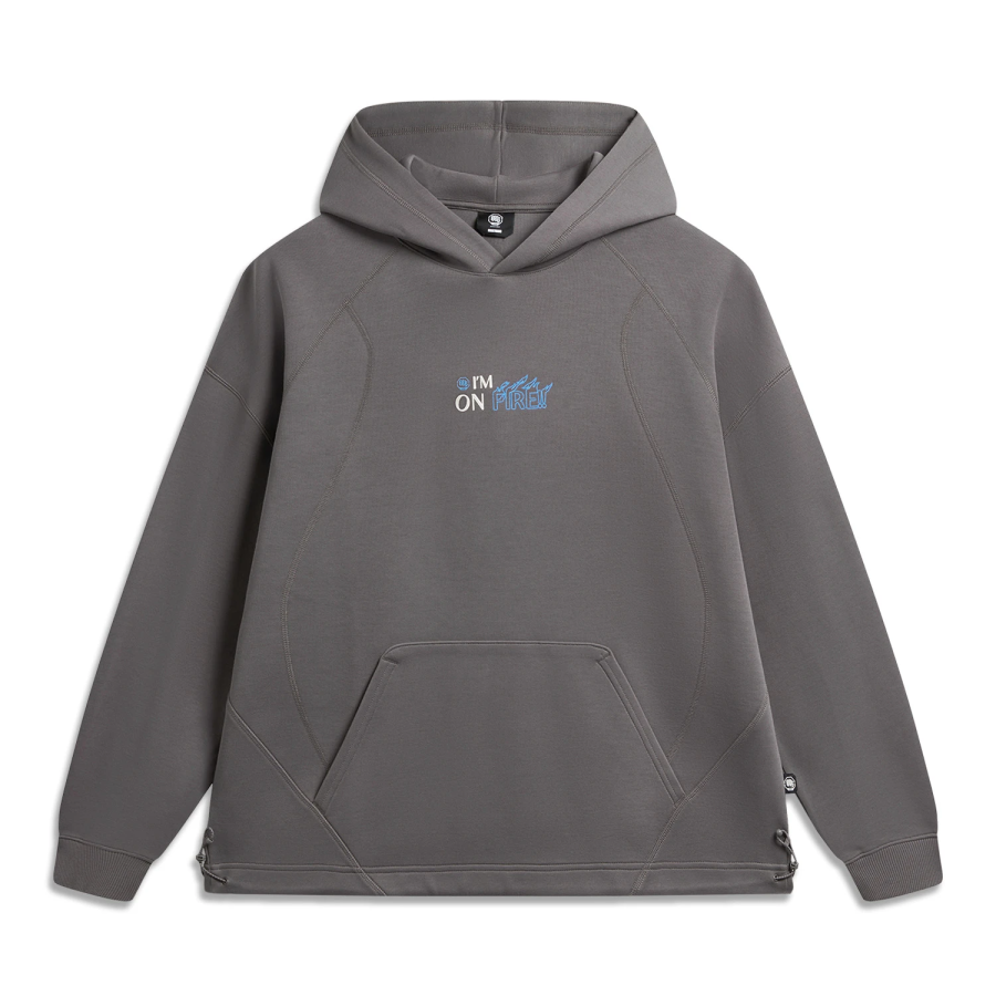 Li-Ning Li Ning Sweatshirts Men's Dark Gull Gray Hooded Moderate Regular