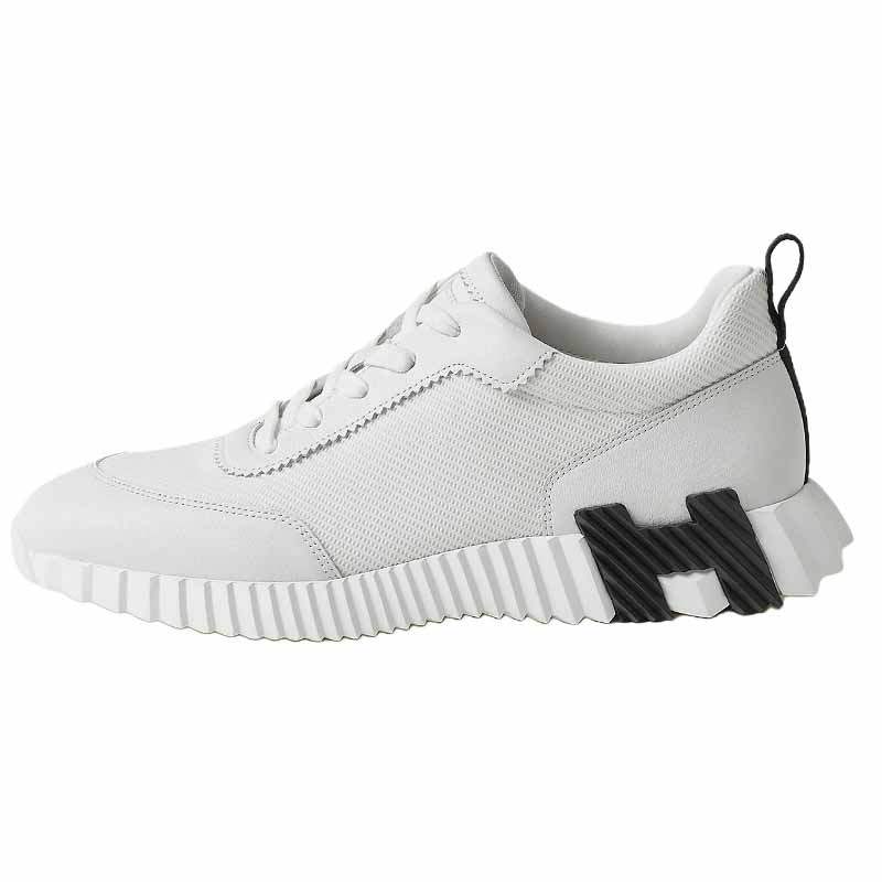 HERMES HERMES Bouncing Low top Casual Shoes 4cm Men's White