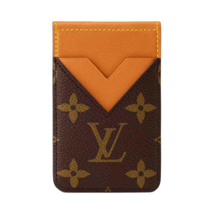 LOUIS VUITTON Monogram Archive Coated Canvas With Natural Cow Leather Card Holder Men's Brown