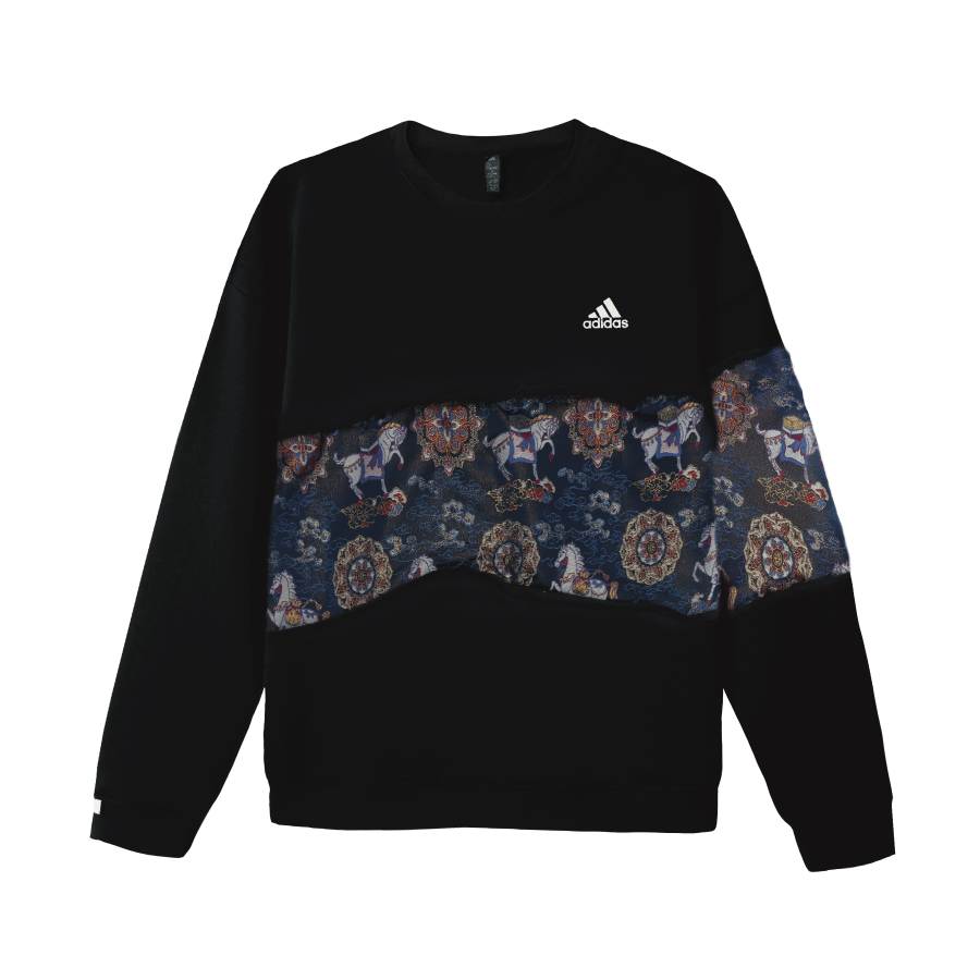 Adidas Adidas LABEL Sweatshirts Unisex Black Crew Neck Moderate Regular