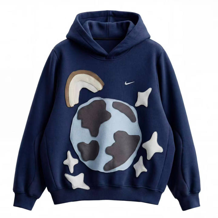 Nike Nike Sweatshirts Unisex Navy Blue Hooded Moderate Regular
