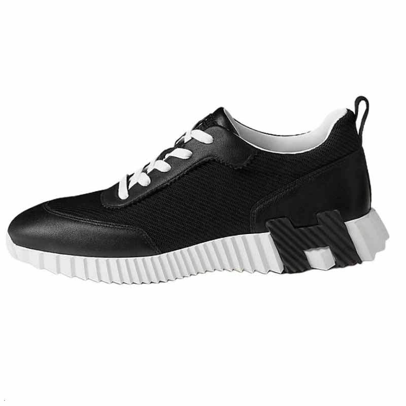 HERMES Bouncing Low top Casual Shoes 4cm Men's Black