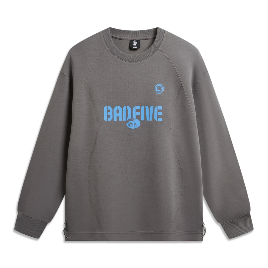 Li-Ning Li Ning Sweatshirts Men's Dark Gull Gray Crew Neck Moderate Regular