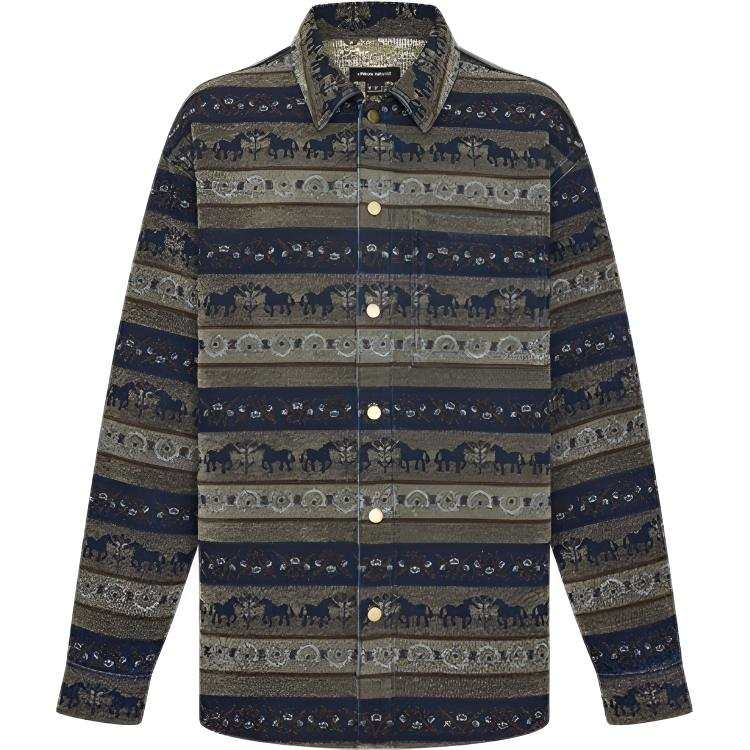 URBAN REVIVO Shirts Men's Multicolor Lapel Moderate Shirt