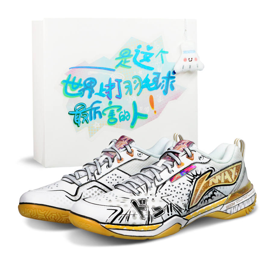 Li-Ning Li Ning Blade Max Cushioning Abrasion Resistant Low top Badminton Shoes Unisex White Orange Black