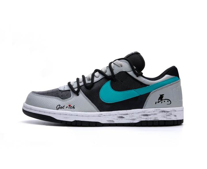 Nike Nike Big Immediately Get Rice Abrasion Resistant Breathable Low top Skateboard Shoes Men's Black Gray