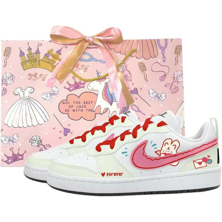 Nike Nike Court Borough 2 Low top Skateboard Shoes Women's Beige Pink