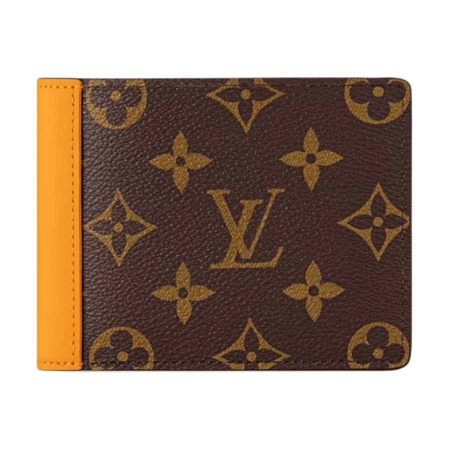 LOUIS VUITTON Multiple Monogram Archive Coated Canvas With Natural Cow Leather Wallet Women's Brown