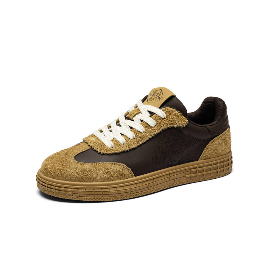 YEARCON Skateboard Shoes Men's Low Top Coffee Orange Yellow/Beige White Red