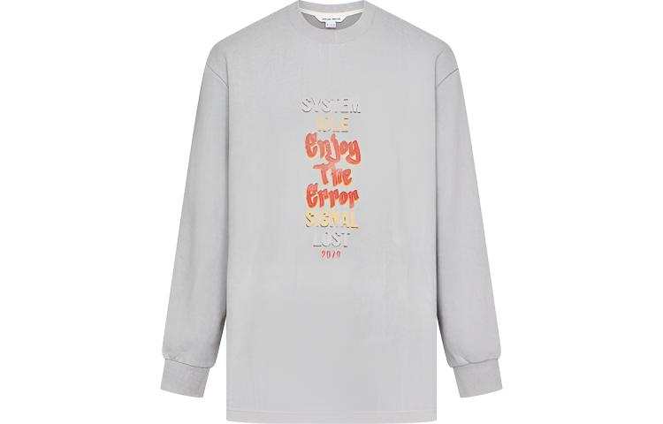 URBAN REVIVO Sweatshirts Men's Cool Gray Crew Neck Moderate