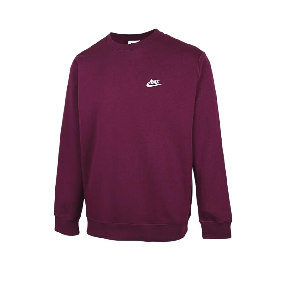 Nike Nike Club Sweatshirts Men's Burgundy Crew Neck Moderate Regular