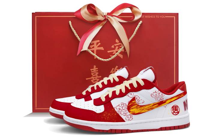 Nike Nike Big Low top Skateboard Shoes Unisex White Red
