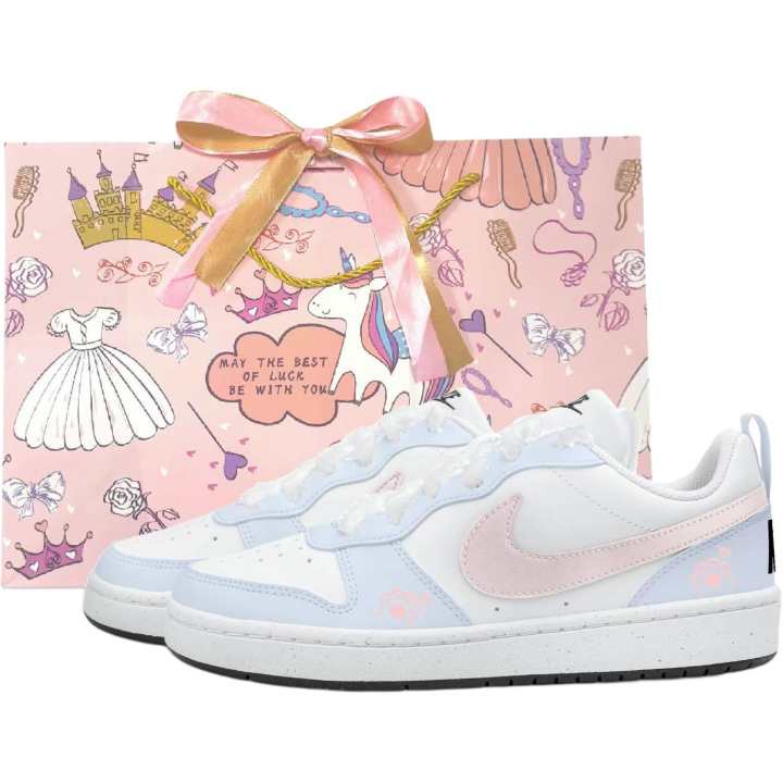 Nike Nike Court Borough 2 Low top Skateboard Shoes Women's Blue Pink