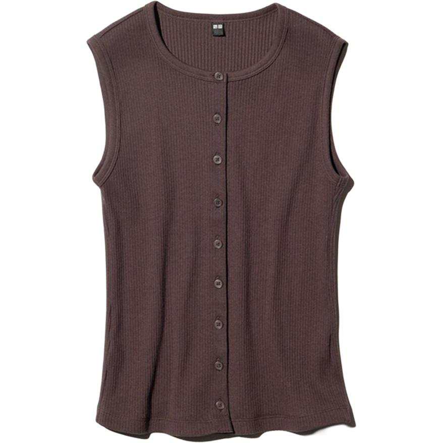 UNIQLO SS26 Tank Tops Women's Chestnut Crew Neck Moderate Other