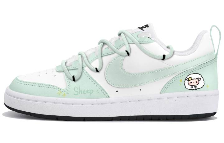 Nike Nike Court Borough 2 Low top Skateboard Shoes White Green Teenagers