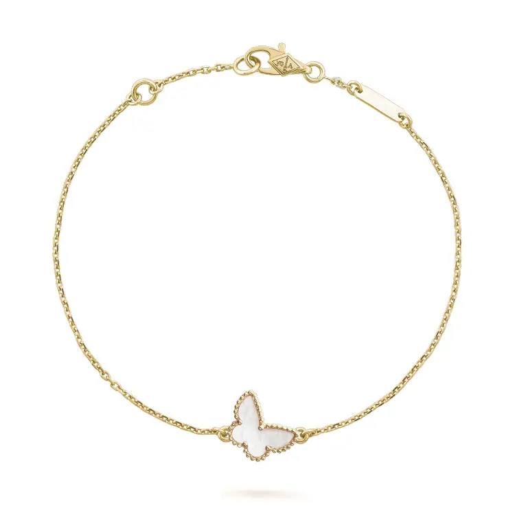 Van Cleef & Arpels Butterflies 18K Gold Mother Of Pearl Bracelets Unisex Gold