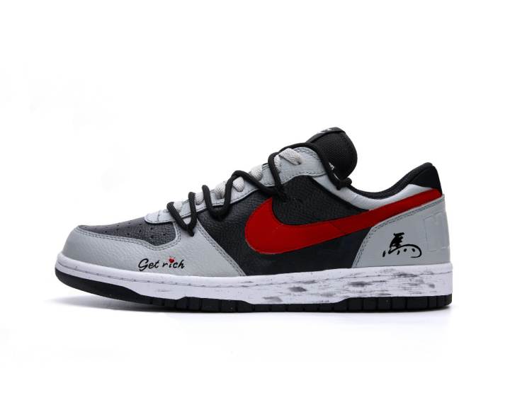 Nike Nike Big Instant Wealth Abrasion Resistant Breathable Low top Skateboard Shoes Men's Black Gray