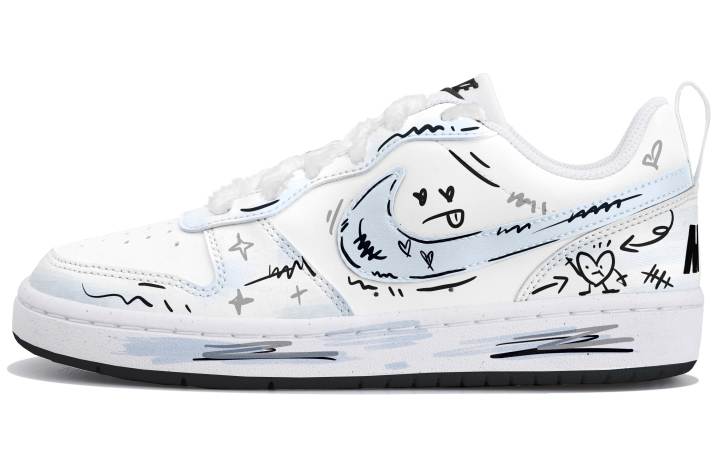 Nike Nike Court Borough 2 Low top Skateboard Shoes Women's White Blue