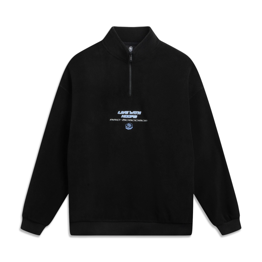 Li-Ning Li Ning Sweatshirts Men's Black Stand Collar Moderate Regular