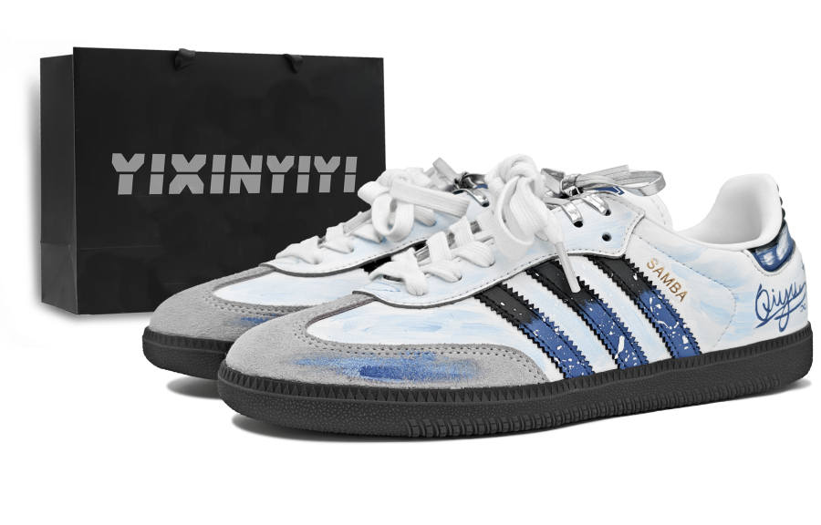 Adidas Originals SAMBA OG Cloud Gap Blue Abrasion Resistant Low top German Army Trainers Unisex Blue