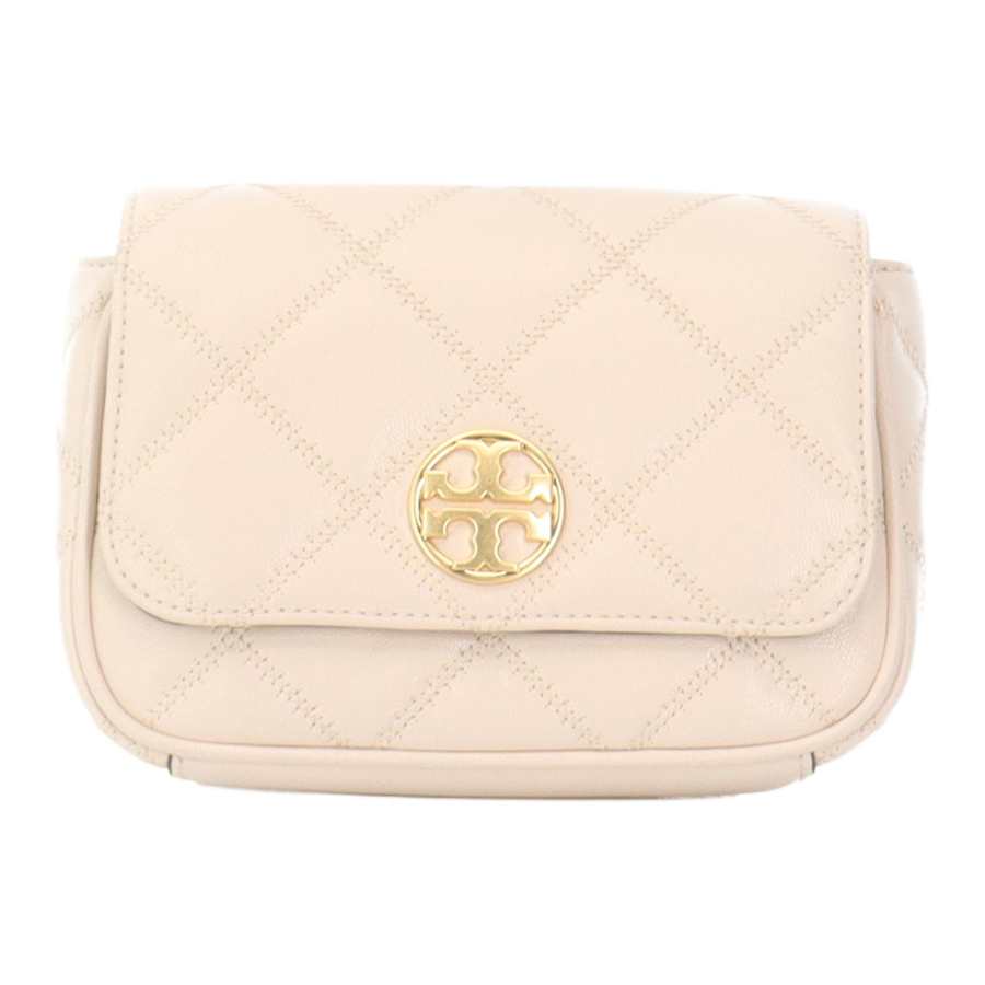 TORY BURCH Sheepskin Shoulder Bag, Crossbody Bag Small Women's White