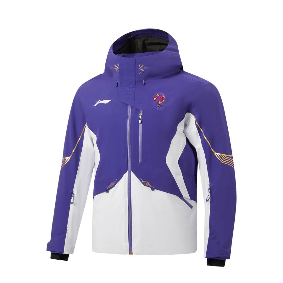 Li-Ning Li Ning Puffer Jackets Men's Free Purple Hooded Moderate