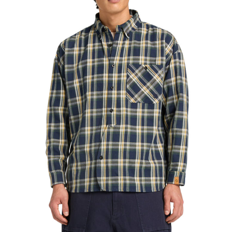 Timberland Shirts Unisex Marine Blue Lapel Moderate