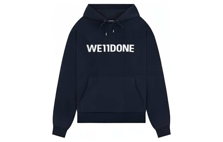WE11DONE WE11DONE Sweatshirts Men's Blue Hooded Moderate Regular